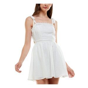 TRIXXI Womens White Tie Crochet Trim Back Lined Mini Dress XXL